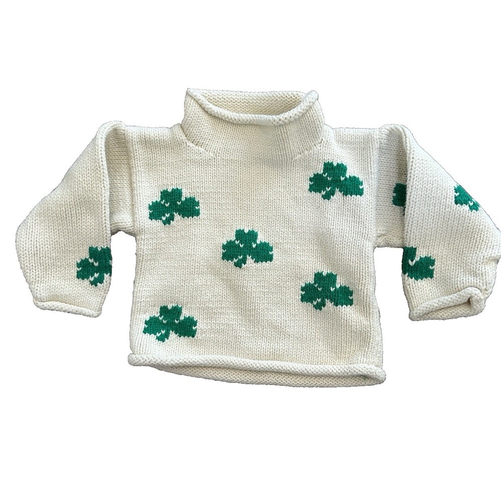 Red Wagon Shamrock Clover Knit Sweater for Baby/Toddler Boston 12/24 mos